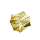 Wide Pleated Ring with Diamonds Band Ring Perez Bitan