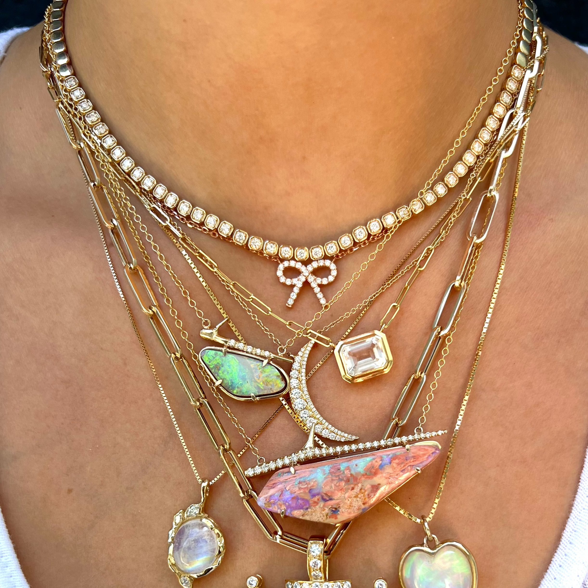 Square Link Tennis Necklace Tennis Necklace Roseark Deux