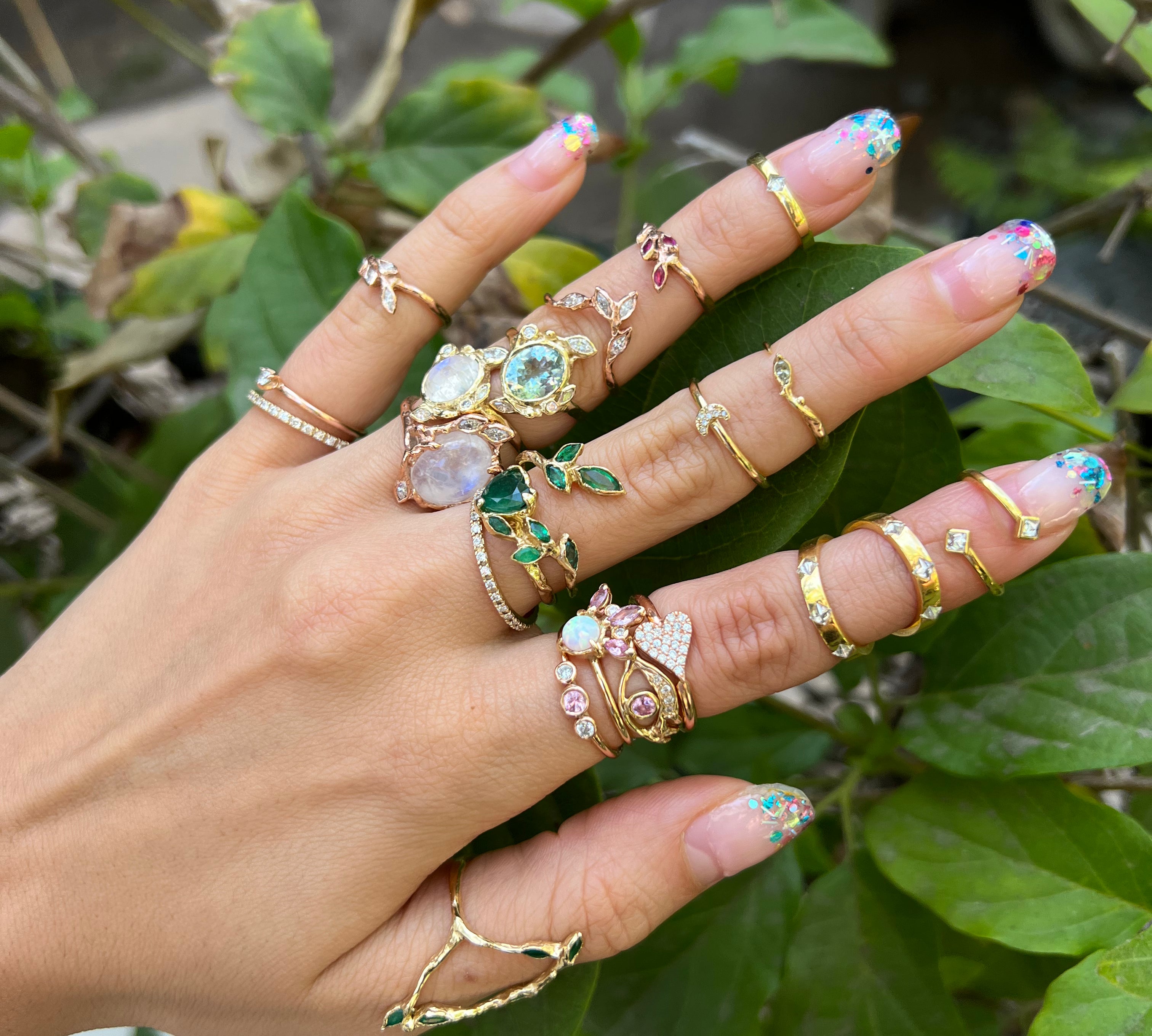 Small Diamond Heart Ring Stack Sale   