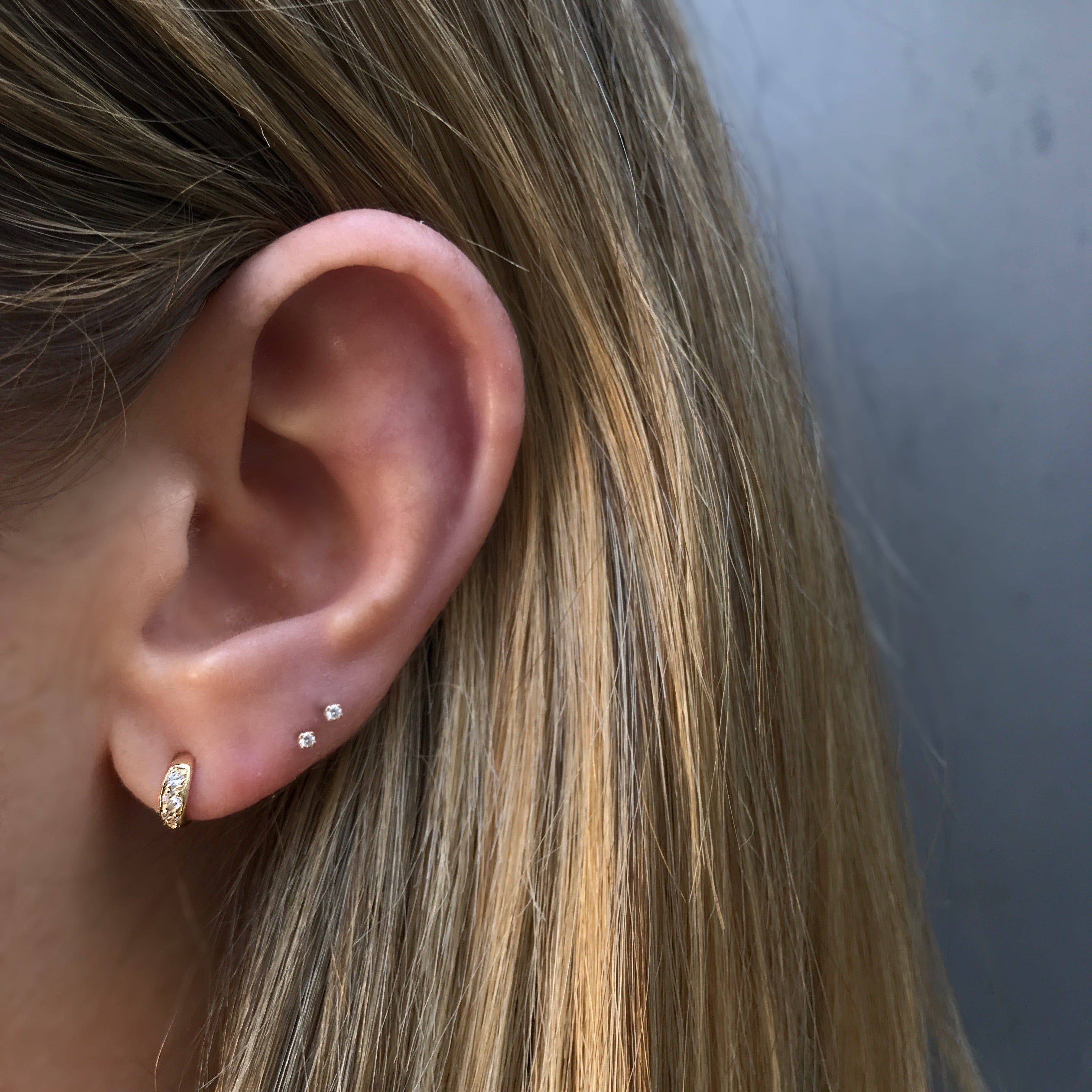 Diamond Half Hoop Earring Hoop Earrings Jaine K Designs