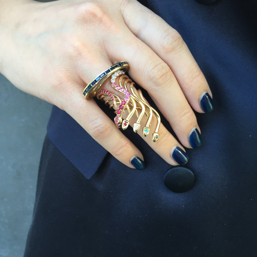 Baguette Saturn Ring Ring Perez Bitan