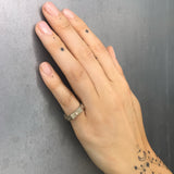 Silver Compass Ring with Inset Diamonds Stack Ring Roseark