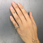 Silver Compass Ring with Inset Diamonds Stack Ring Roseark