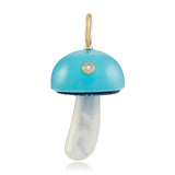 Pacific Blue Chalcedony Mushroom Charm Charm Maura Green   