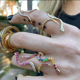 Mini Snake Ring with Stone Ring Perez Bitan