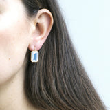 Bezel-Set Emerald-Cut Earrings Drop Earrings Goshwara