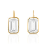 Bezel-Set Emerald-Cut Earrings Drop Earrings Goshwara