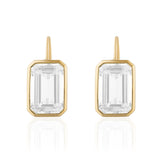 Bezel-Set Emerald-Cut Earrings Drop Earrings Goshwara