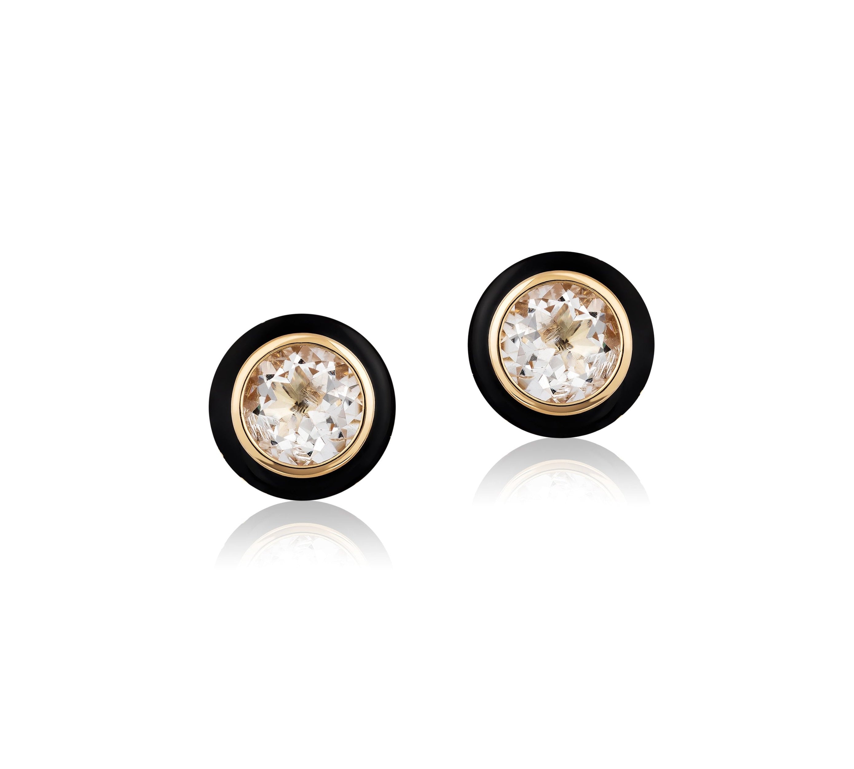 Round Enamel Stud Earrings Stud Earrings Goshwara