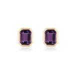 Emerald-Cut Stud Earrings Studs Goshwara Amethyst