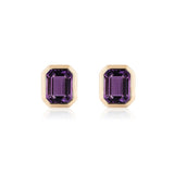 Emerald-Cut Stud Earrings Studs Goshwara Amethyst
