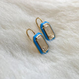 Emerald-Cut Enamel Drop Earrings Earrings Goshwara