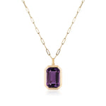 Emerald-Cut Pendant Necklace Pendant Necklace Goshwara Amethyst