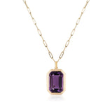 Emerald-Cut Pendant Necklace Pendant Necklace Goshwara Amethyst