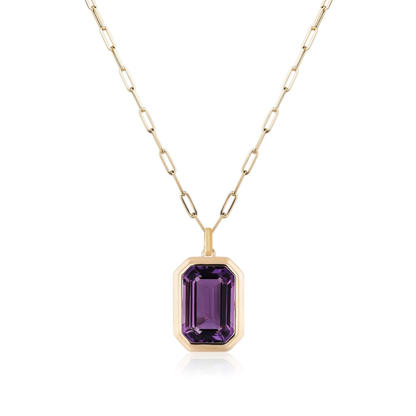 Emerald-Cut Pendant Necklace Pendant Necklace Goshwara Amethyst