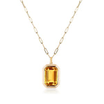 Emerald-Cut Pendant Necklace Pendant Necklace Goshwara Citrine