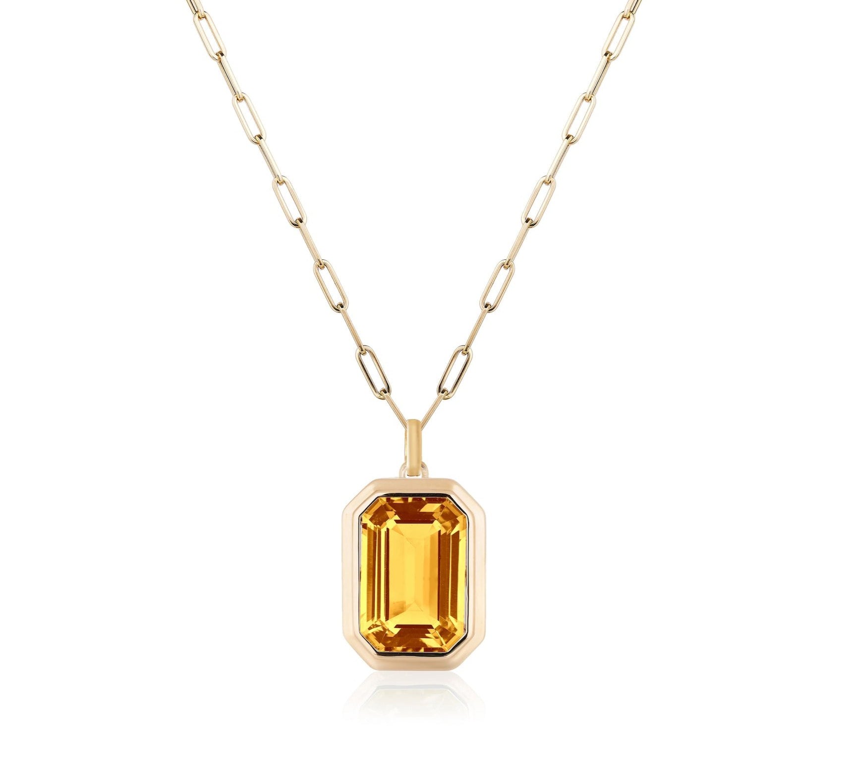 Emerald-Cut Pendant Necklace Pendant Necklace Goshwara Citrine
