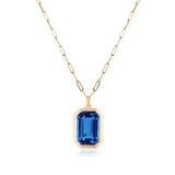 Emerald-Cut Pendant Necklace Pendant Necklace Goshwara London Blue Topaz