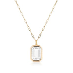 Emerald-Cut Pendant Necklace Pendant Necklace Goshwara Moon Quartz