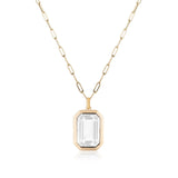 Emerald-Cut Pendant Necklace Pendant Necklace Goshwara Moon Quartz