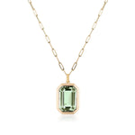 Emerald-Cut Pendant Necklace Pendant Necklace Goshwara Prasiolite