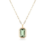 Emerald-Cut Pendant Necklace Pendant Necklace Goshwara Prasiolite