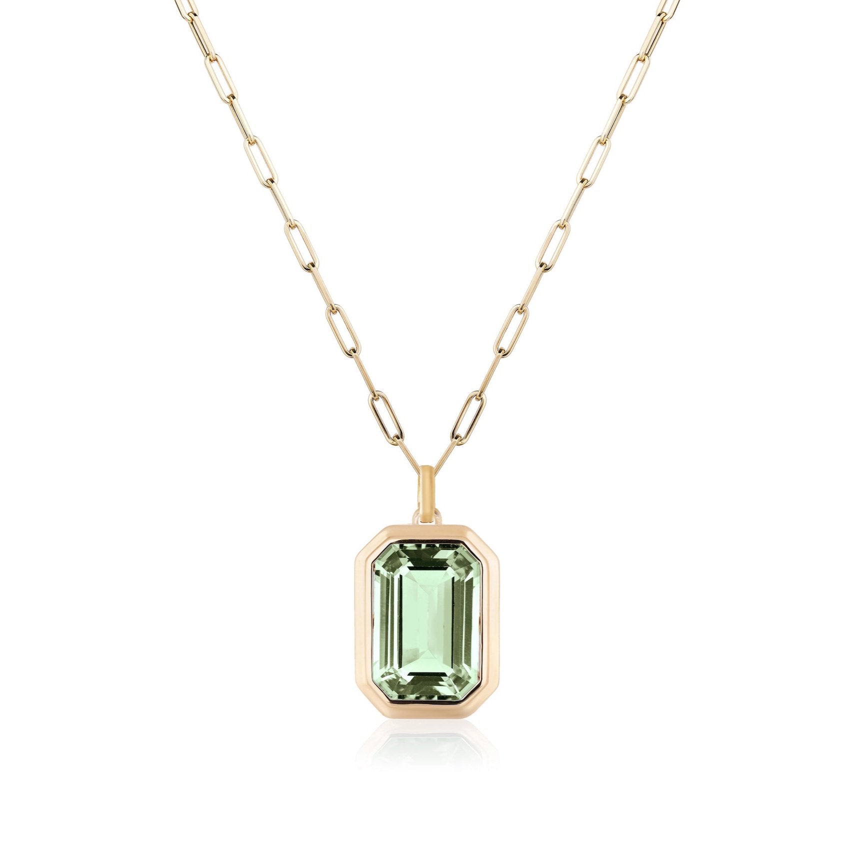 Emerald-Cut Pendant Necklace Pendant Necklace Goshwara Prasiolite
