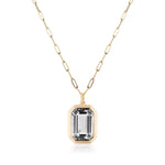 Emerald-Cut Pendant Necklace Pendant Necklace Goshwara Rock Crystal