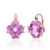 Hexa Leverback Earrings Drop Earrings Goshwara Lavender Amethyst RGold