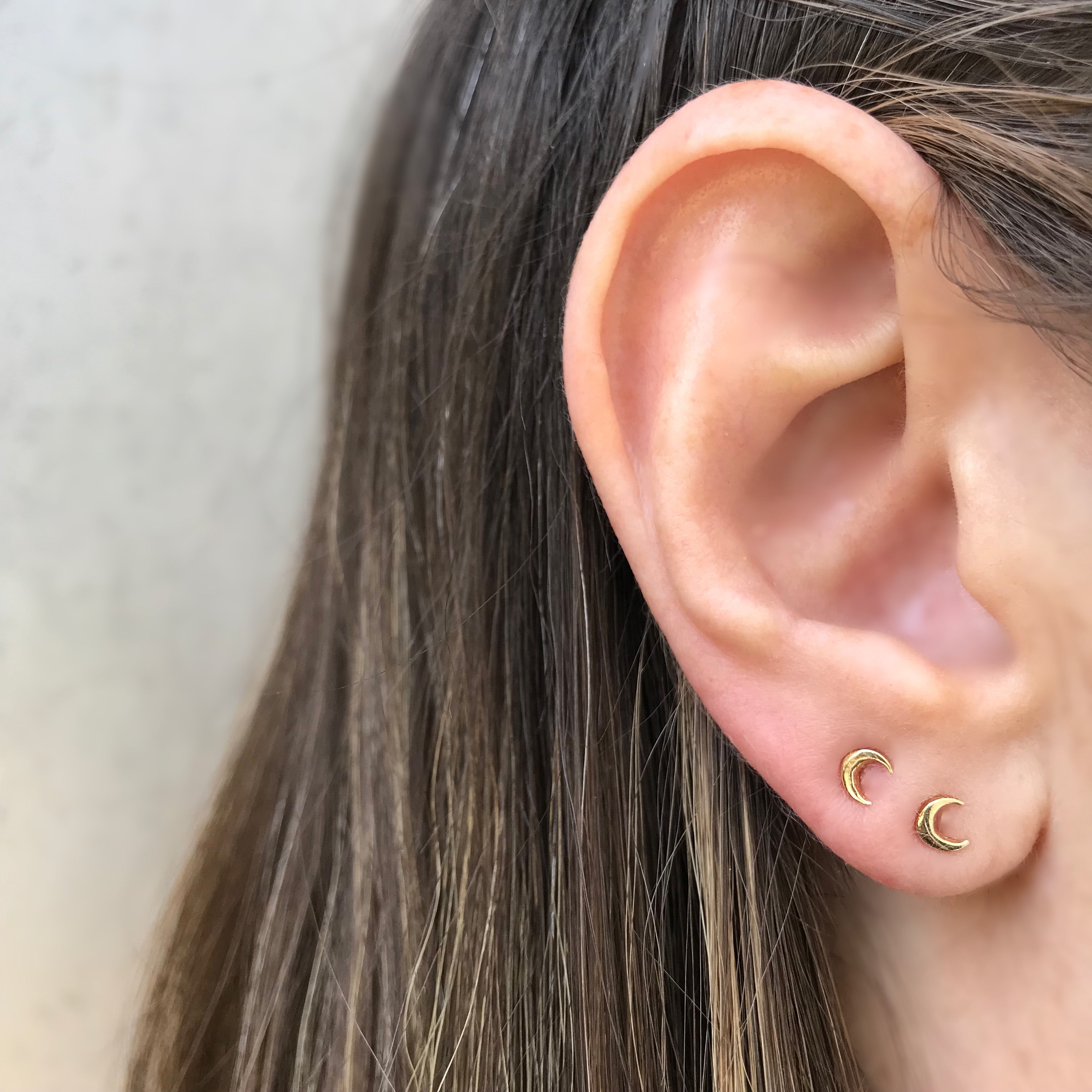 Dainty Moon Stud Stud Earrings Jaine K Designs