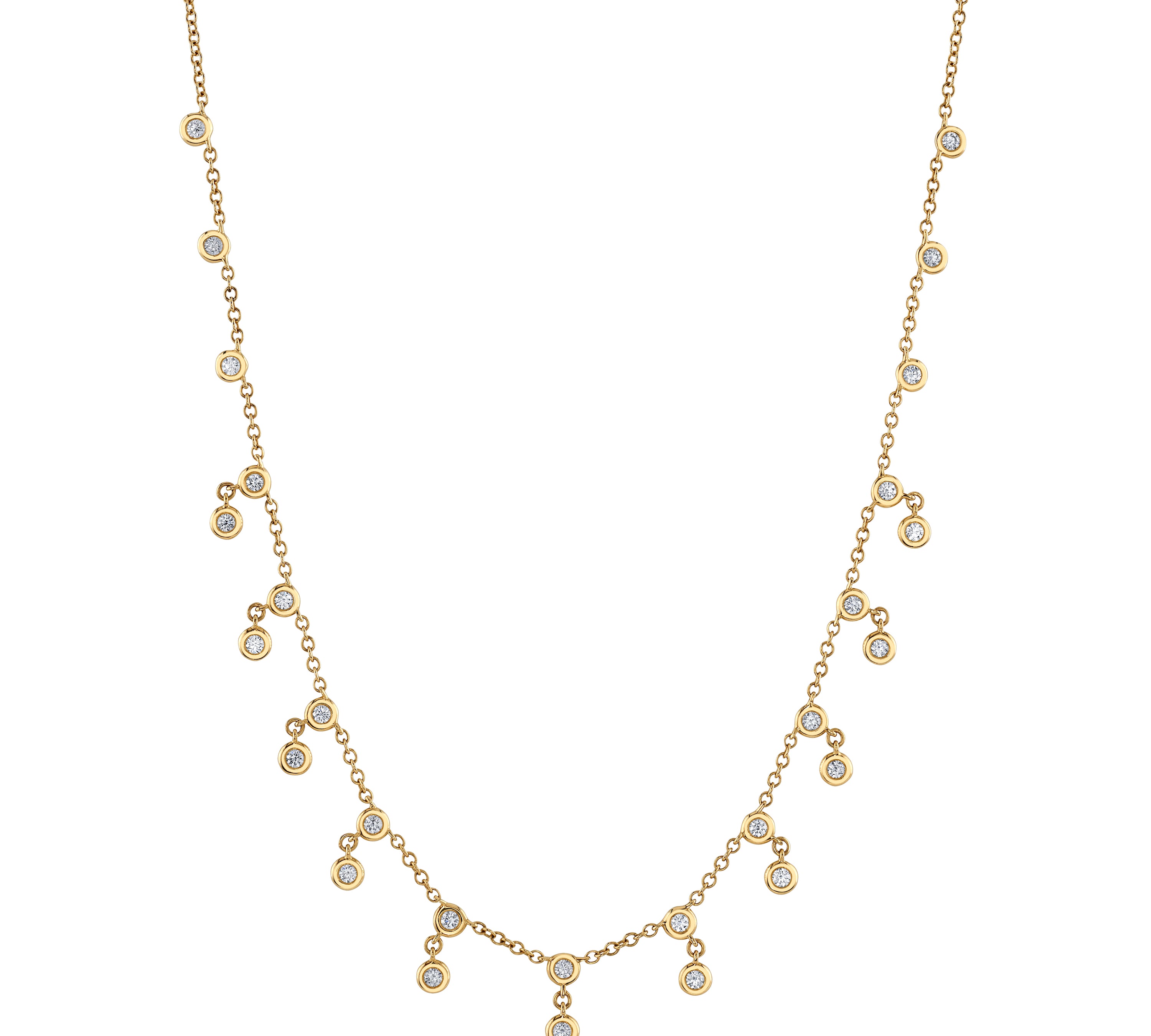 Double-Bezel Diamond Dangle Necklace Necklace Roseark Deux