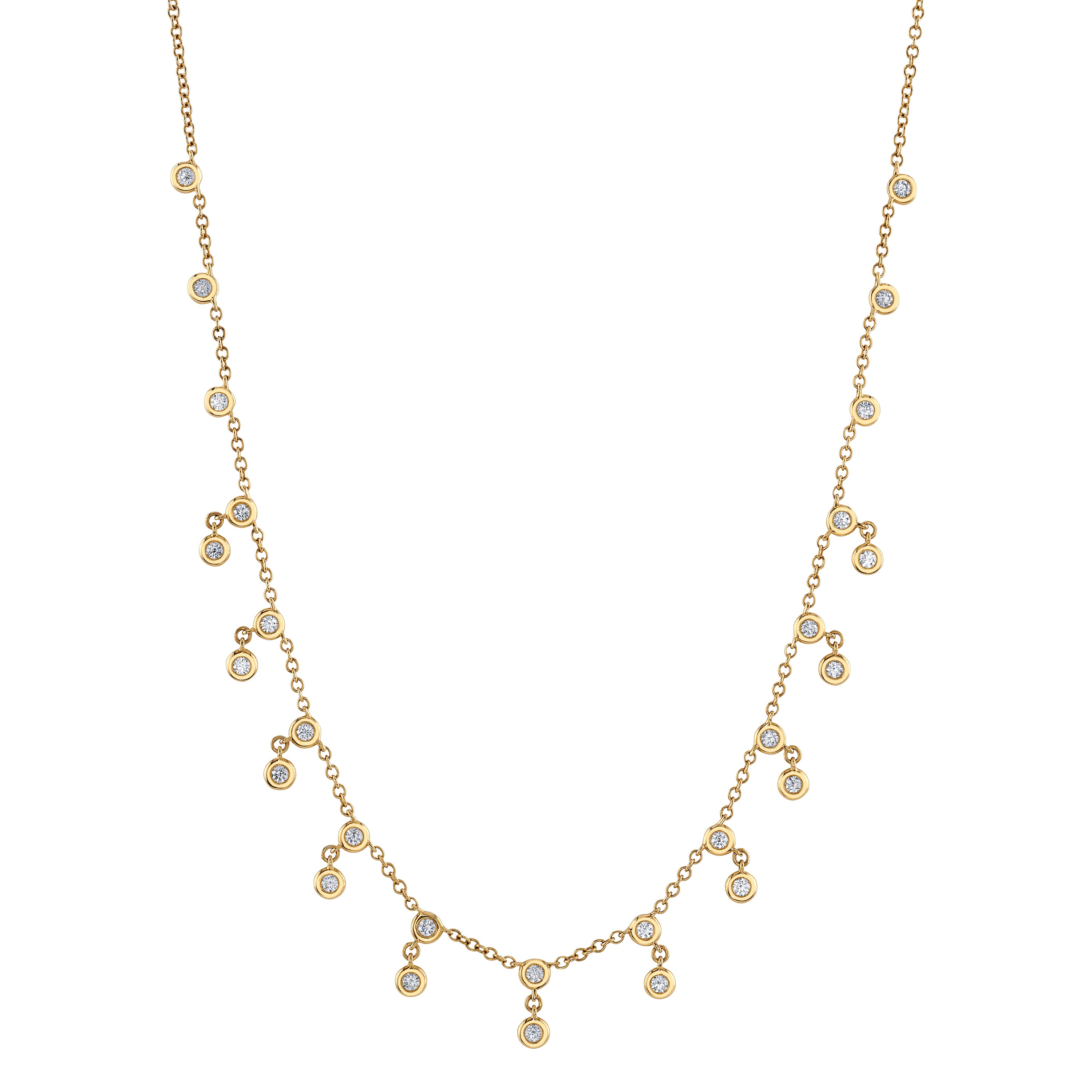 Double-Bezel Diamond Dangle Necklace Necklace Roseark Deux