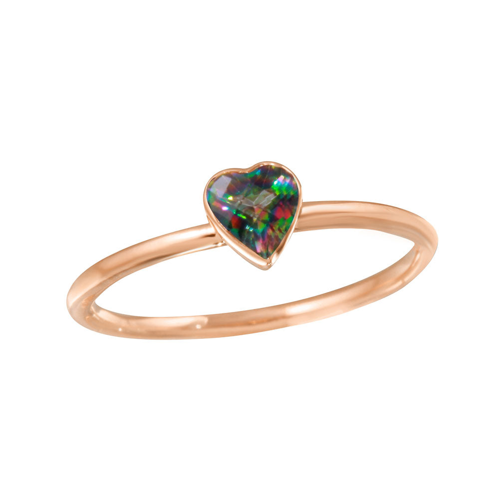 Topaz Heart Ring Band Ring Jaine K Designs Rainbow Topaz