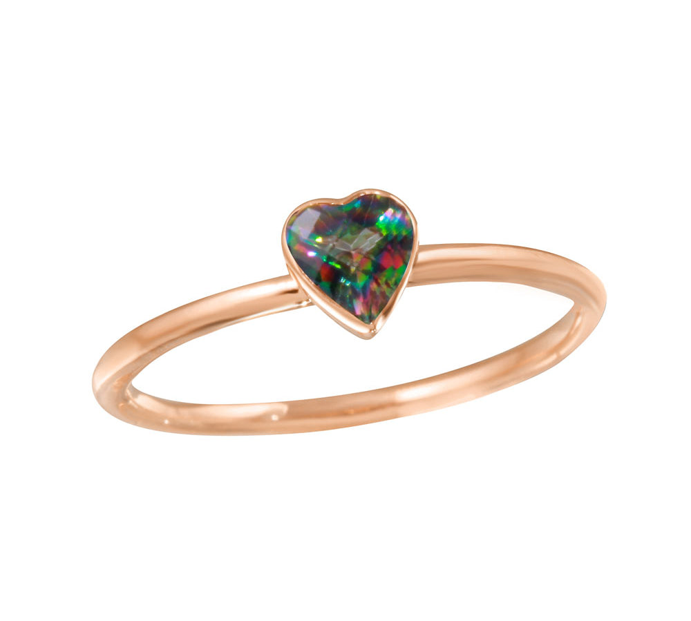 Topaz Heart Ring Band Ring Jaine K Designs Rainbow Topaz
