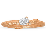 Diamond Pear Willow Ring Ring Elisabeth Bell Jewelry Rose Gold 6