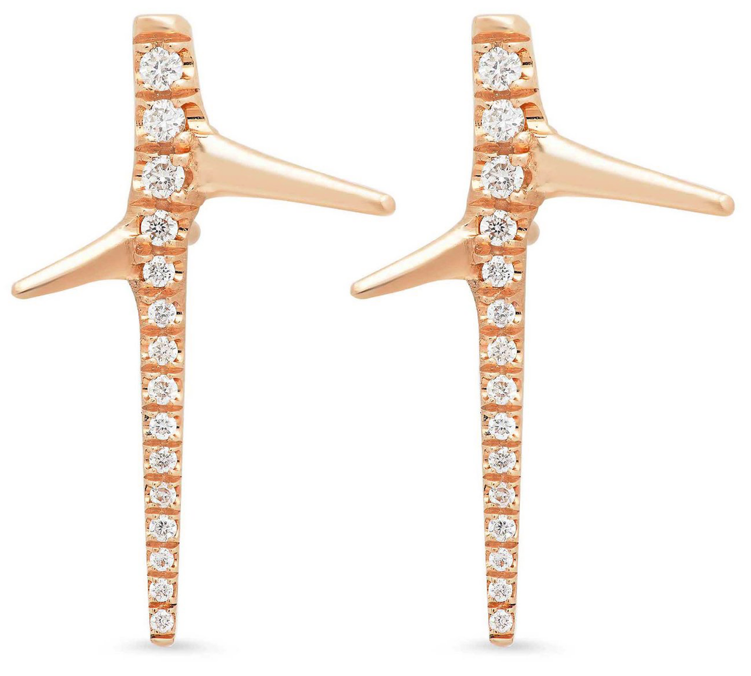 Thorn Studs Stud Earrings Elisabeth Bell Jewelry Rose gold Diamond 