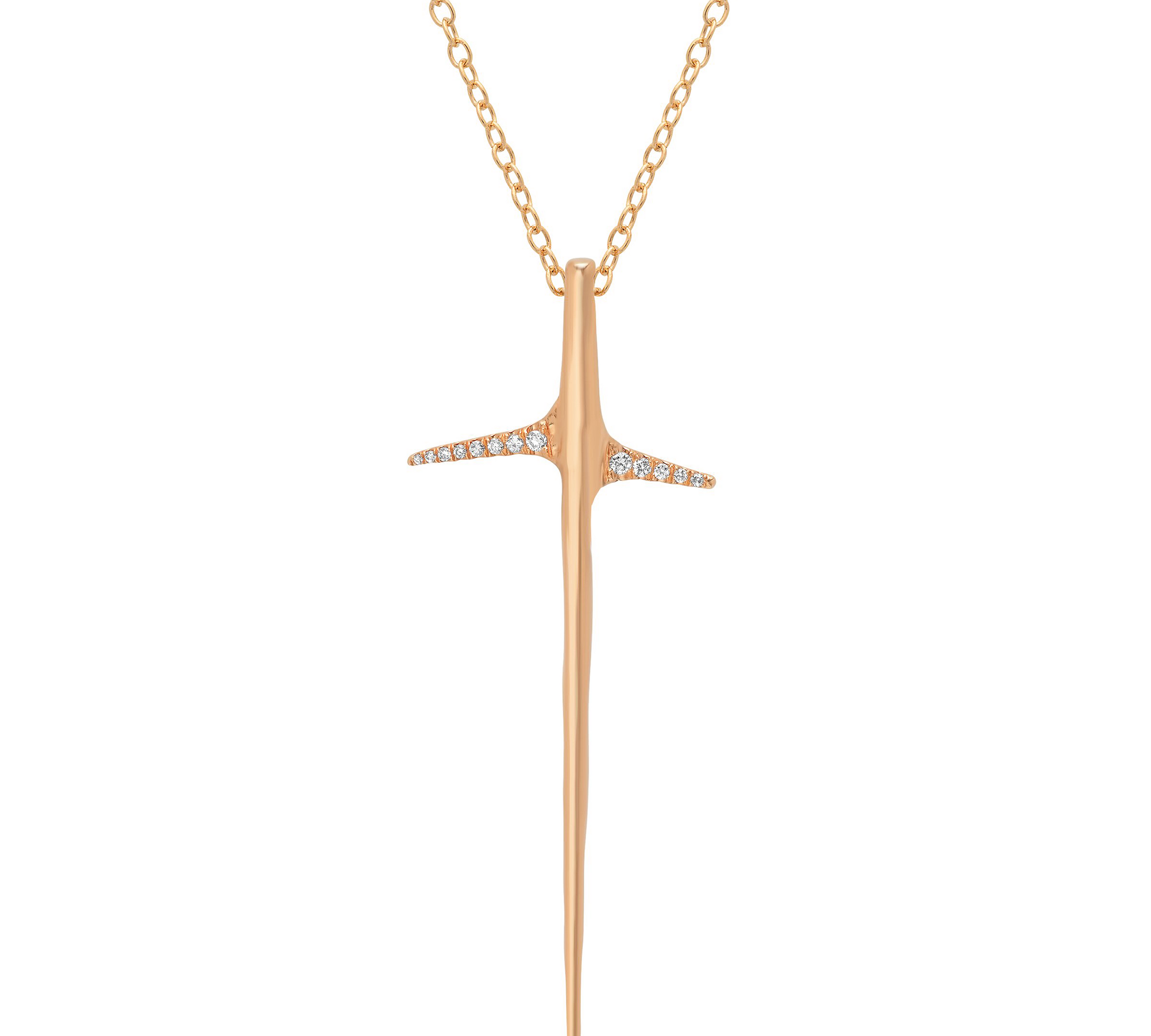 Thorn Necklace Pendant Necklace Elisabeth Bell Jewelry Small Rose Gold Diamonds