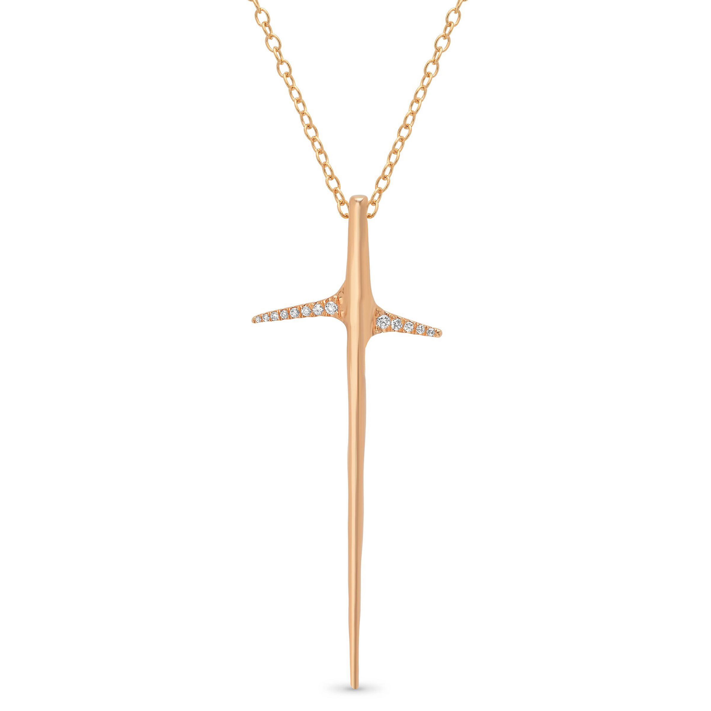 Thorn Necklace Pendant Necklace Elisabeth Bell Jewelry Small Rose Gold Diamonds