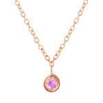 Dainty Pink Sapphire Necklace Pendant Necklace Jaine K Designs