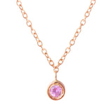 Dainty Pink Sapphire Necklace Pendant Necklace Jaine K Designs