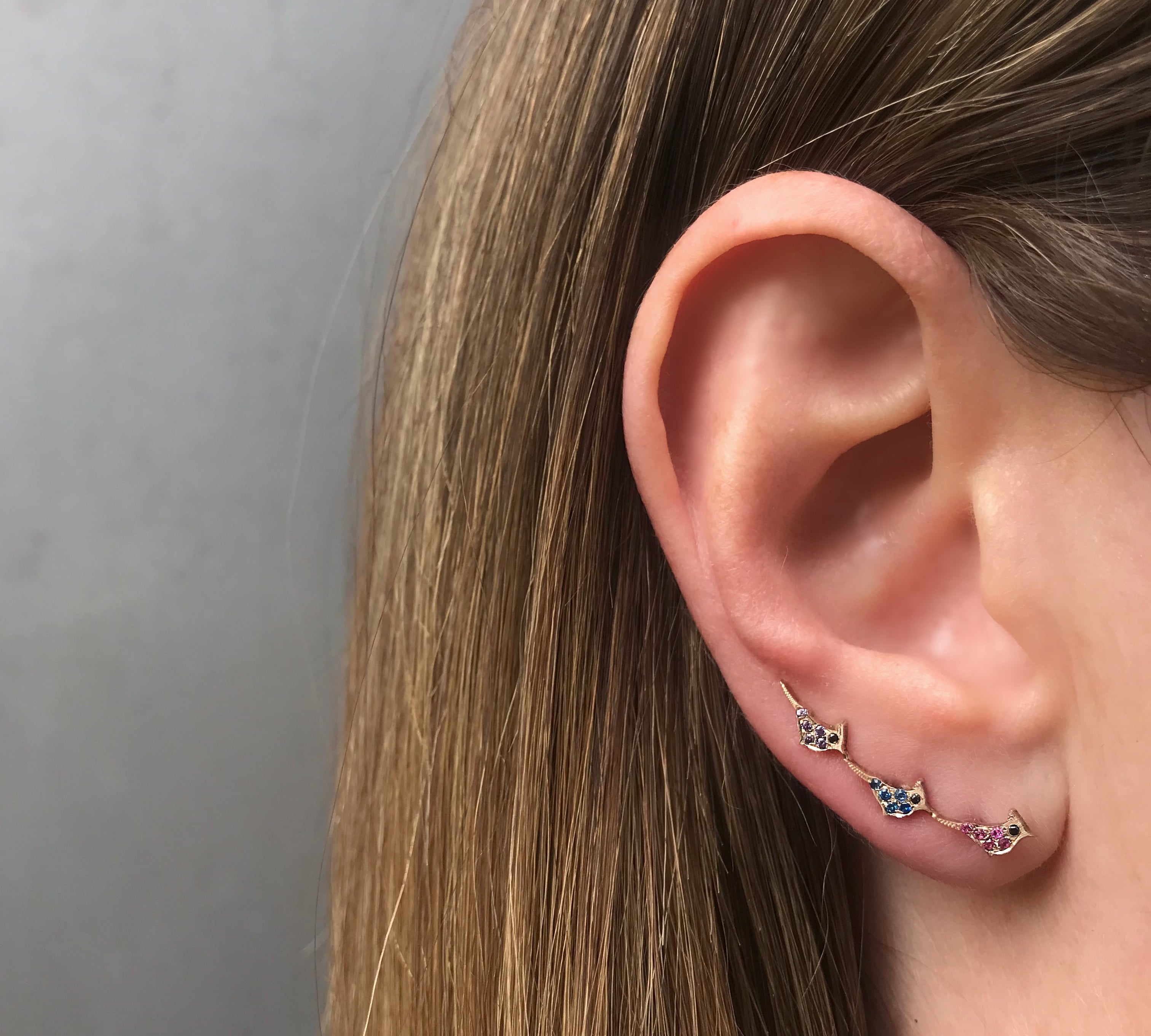 Rainbow Flock Ear Skimmer Ear Crawler Earring Yakira Rona