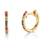 Rainbow Huggie Huggie Earrings Roseark Deux Pair