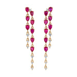 Ruby Diamond Drop Earrings, Pair Drop Earrings Roseark Deux   