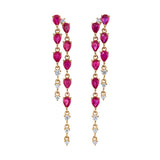 Ruby Diamond Drop Earrings, Pair Drop Earrings Roseark Deux   