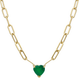 Emerald Heart Necklace Pendant Necklace Jaine K Designs