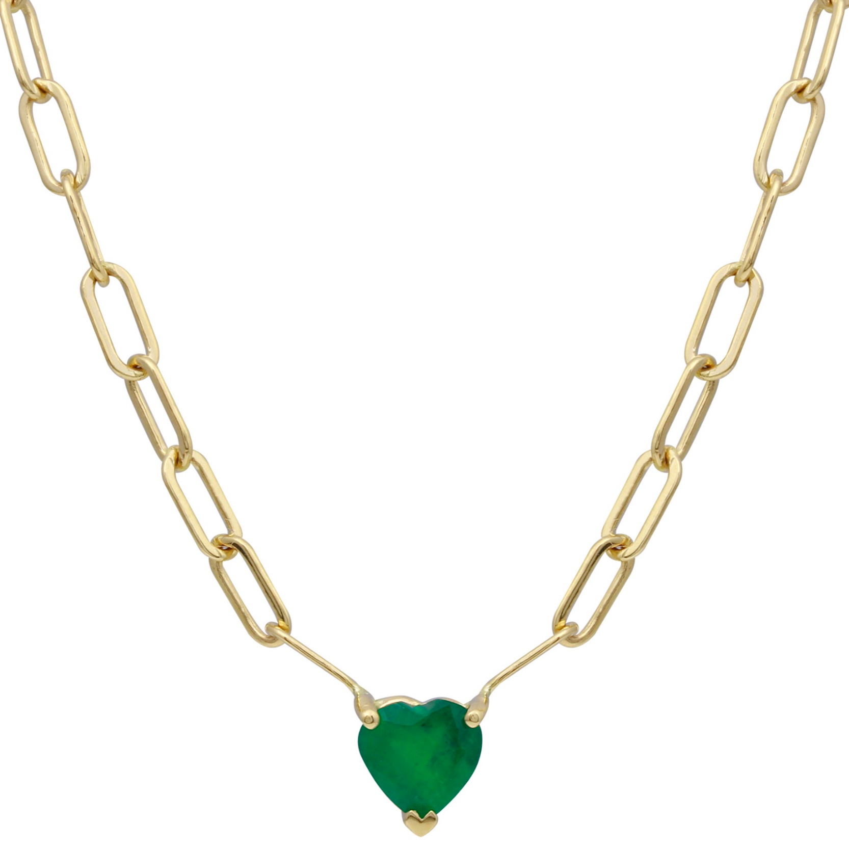 Emerald Heart Necklace Pendant Necklace Jaine K Designs