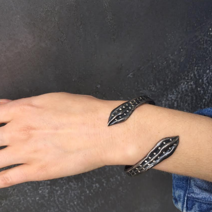 Saffron Cuff with Diamonds Cuff Bracelet Roseark