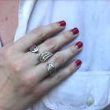 Saffron Two Finger Ring with Diamonds Two Finger Ring Roseark