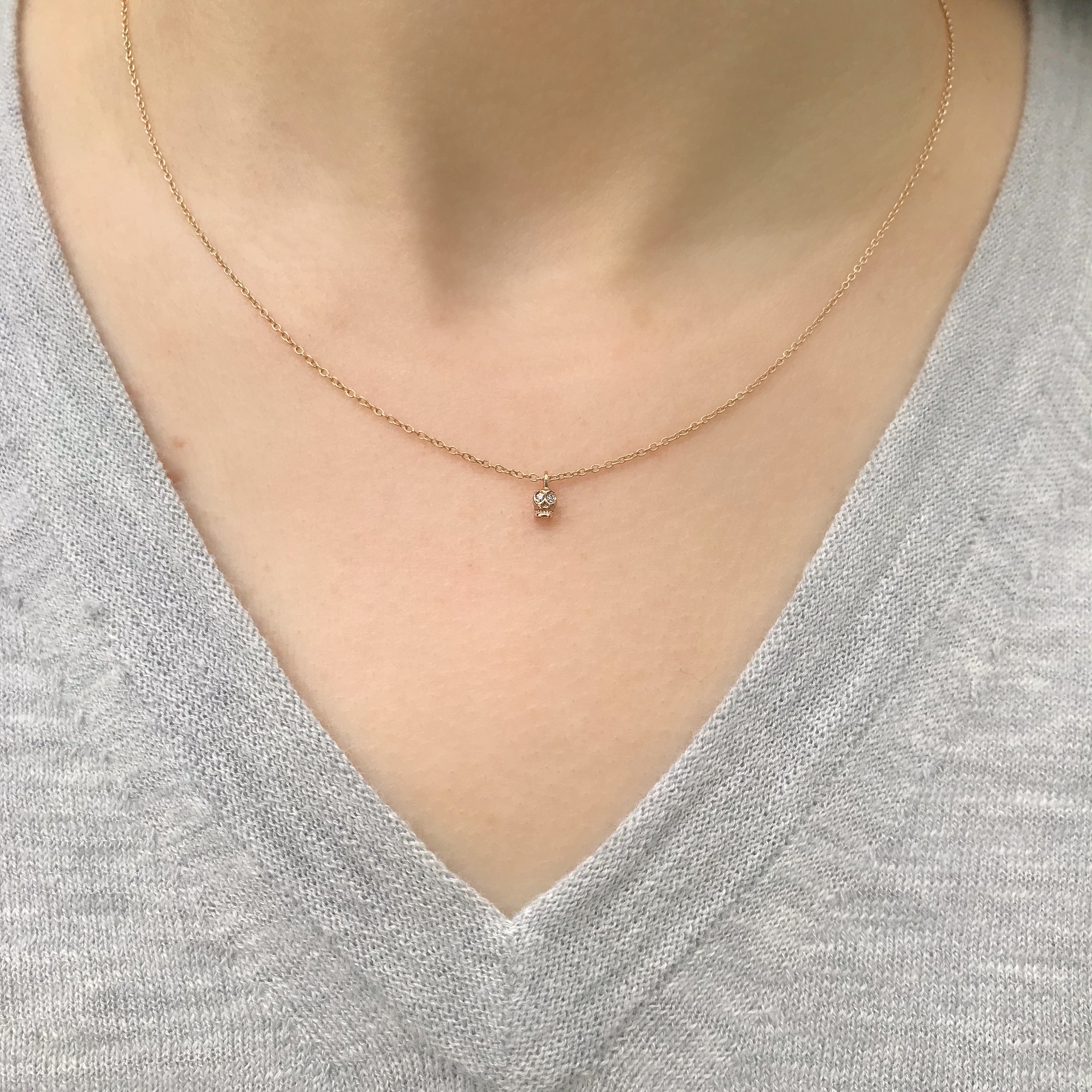 Diamond Eye Skull Necklace Choker Necklace Jaine K Designs