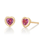 Small Sapphire Heart Stud Stud Earrings Roseark Deux Pink Sapphire Pair 